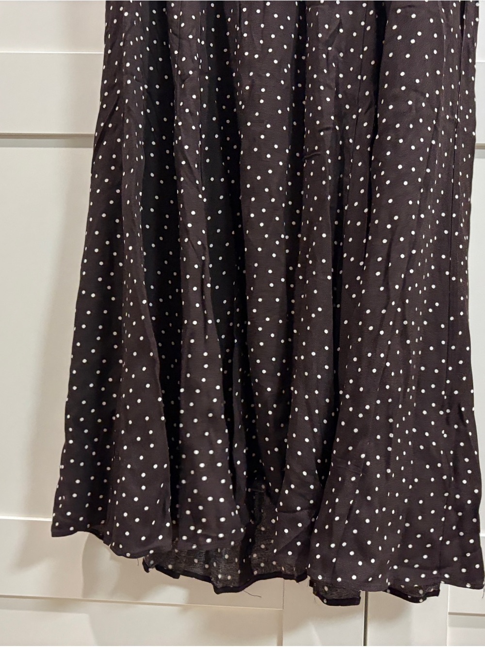 Reformation Afton A-line Maxi Dress with White Polka Dot Print - Picture 6 of 9